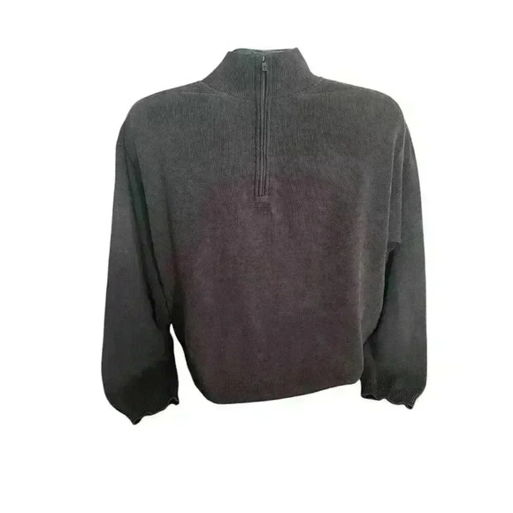 Men's Tommy Bahama Size XL Brown Half Zip Sweater Pullover Long Sleeve Cotton - Picture 4 of 11